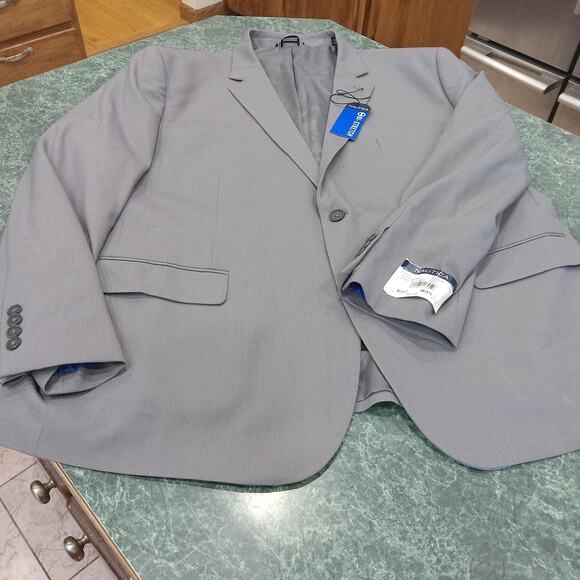 Nautica Mens Gray Solid Modern Fit Stretch Sport Coat Blazer Suit Jacket 50R New - Picture 1 of 16